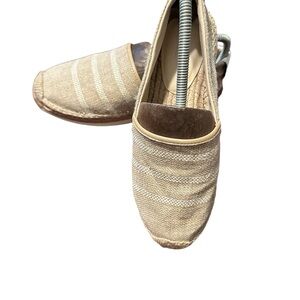 Rag & Bone Runner Leather-Trimmed Striped Canvas Espadrilles